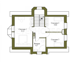 Разделение 3 этажа на 3 спальни-без изменения конструкций