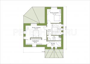 Планировка 2-го этажа (вариант 2 с двумя комнатами)